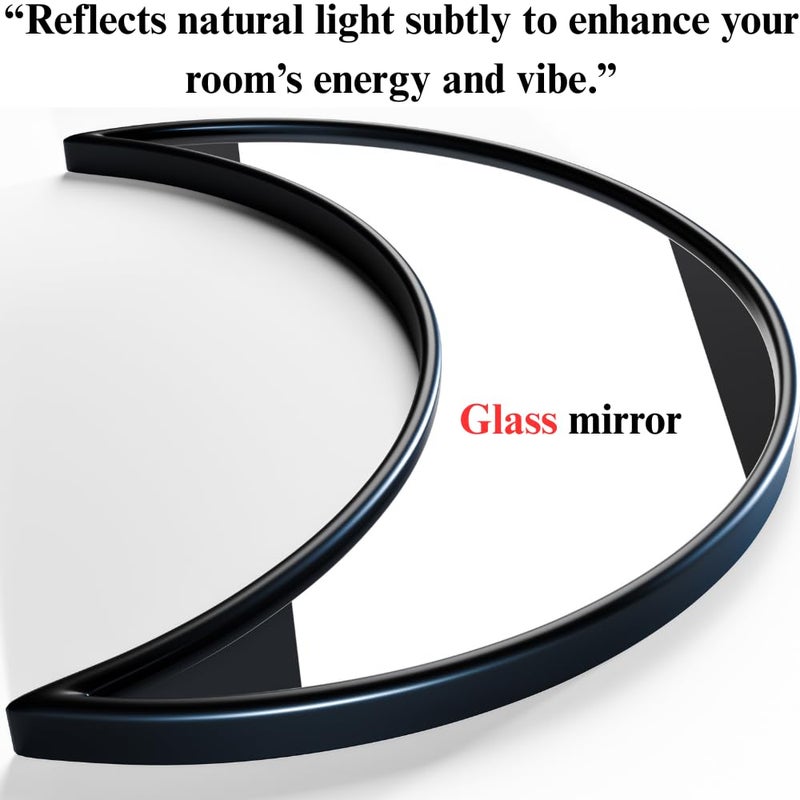 Black Magic Witch Moon Mirror â€“ Announcing Love Gothic and Boho Home Wall Decor - Glass Moon Phase Mirror Set with Crystal Clear Reflection - Moon Mirror Wall Decor for Living Room Bedroom Nursery - Image 3